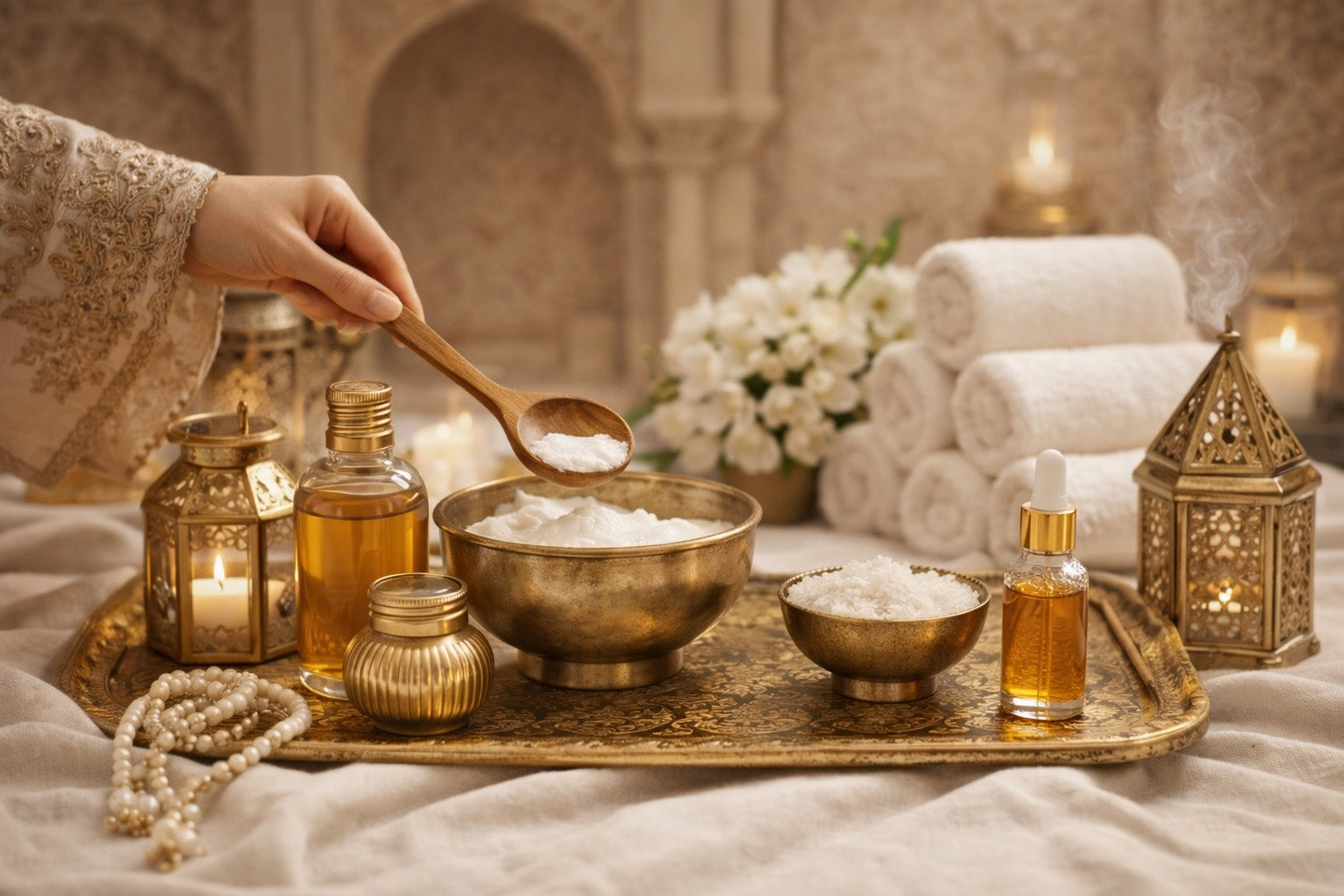 Rituel orient doré Hazellia, ambiance chaleureuse et enveloppante inspirée des terres de l’Orient.