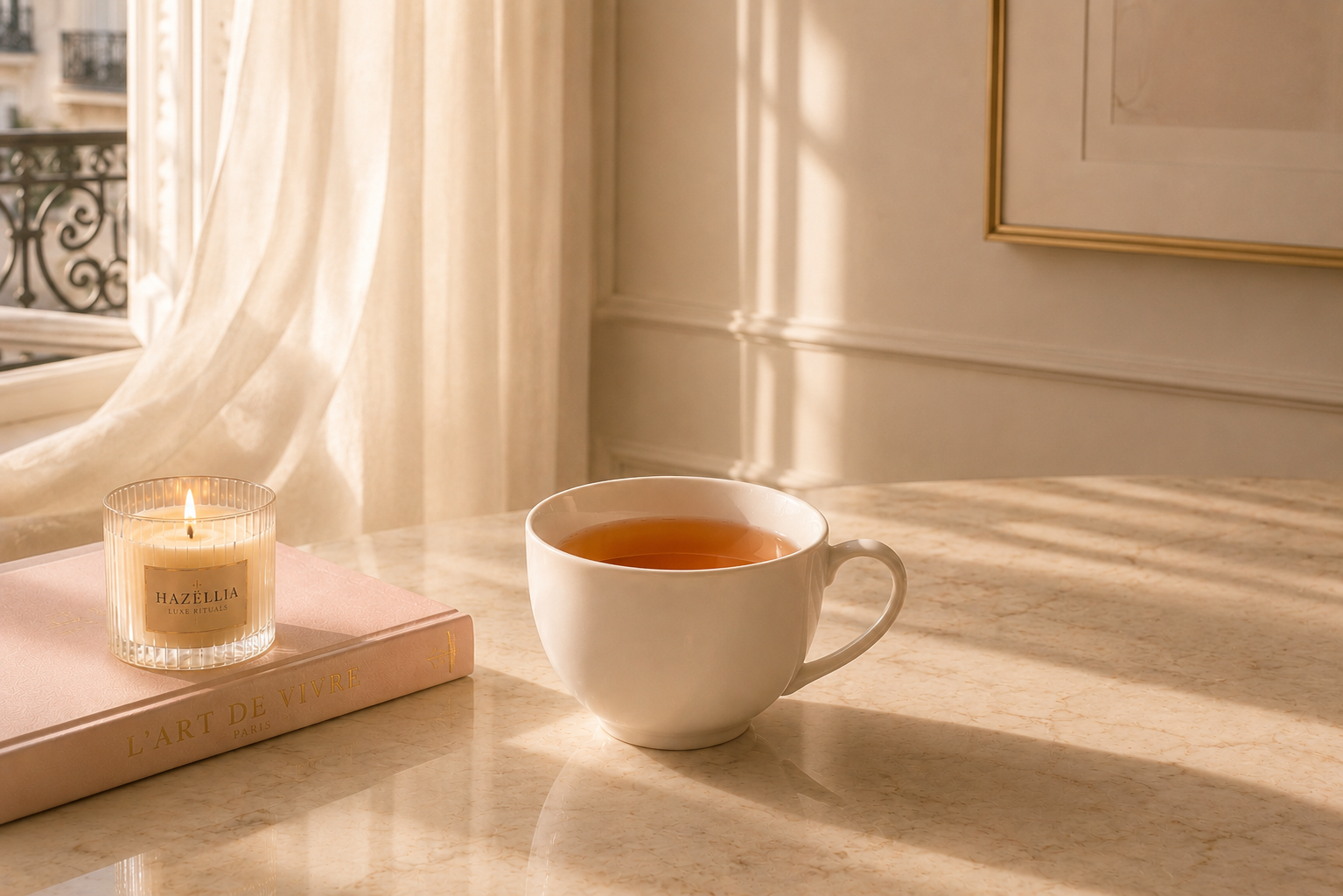 Infusion Rose Ritual et son Rituel Éclat Rose, rituel féminin aux notes délicates dans un univers parisien lumineux