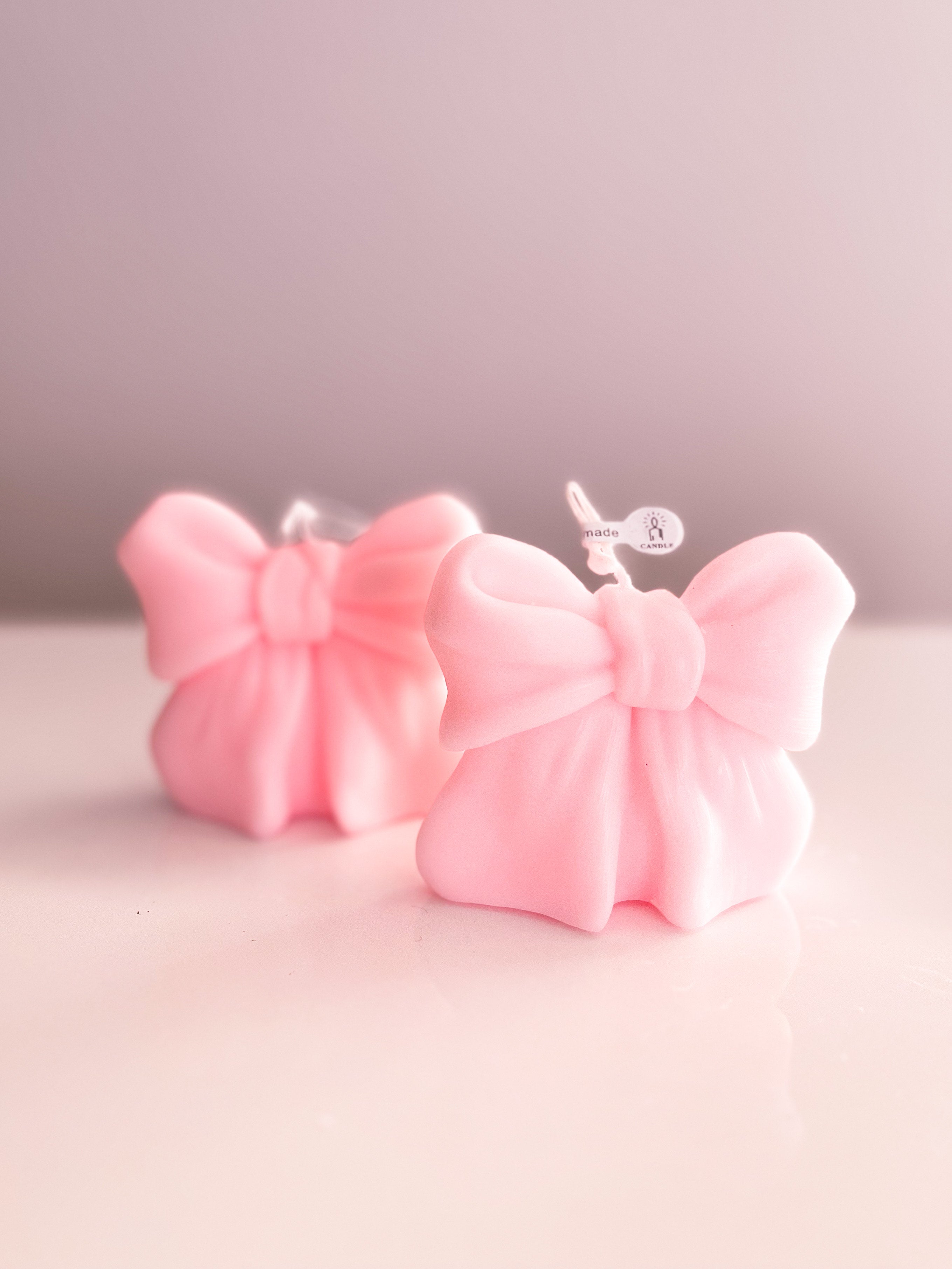 Coquettes - Duo de Bougies Nœuds Rose Pêche