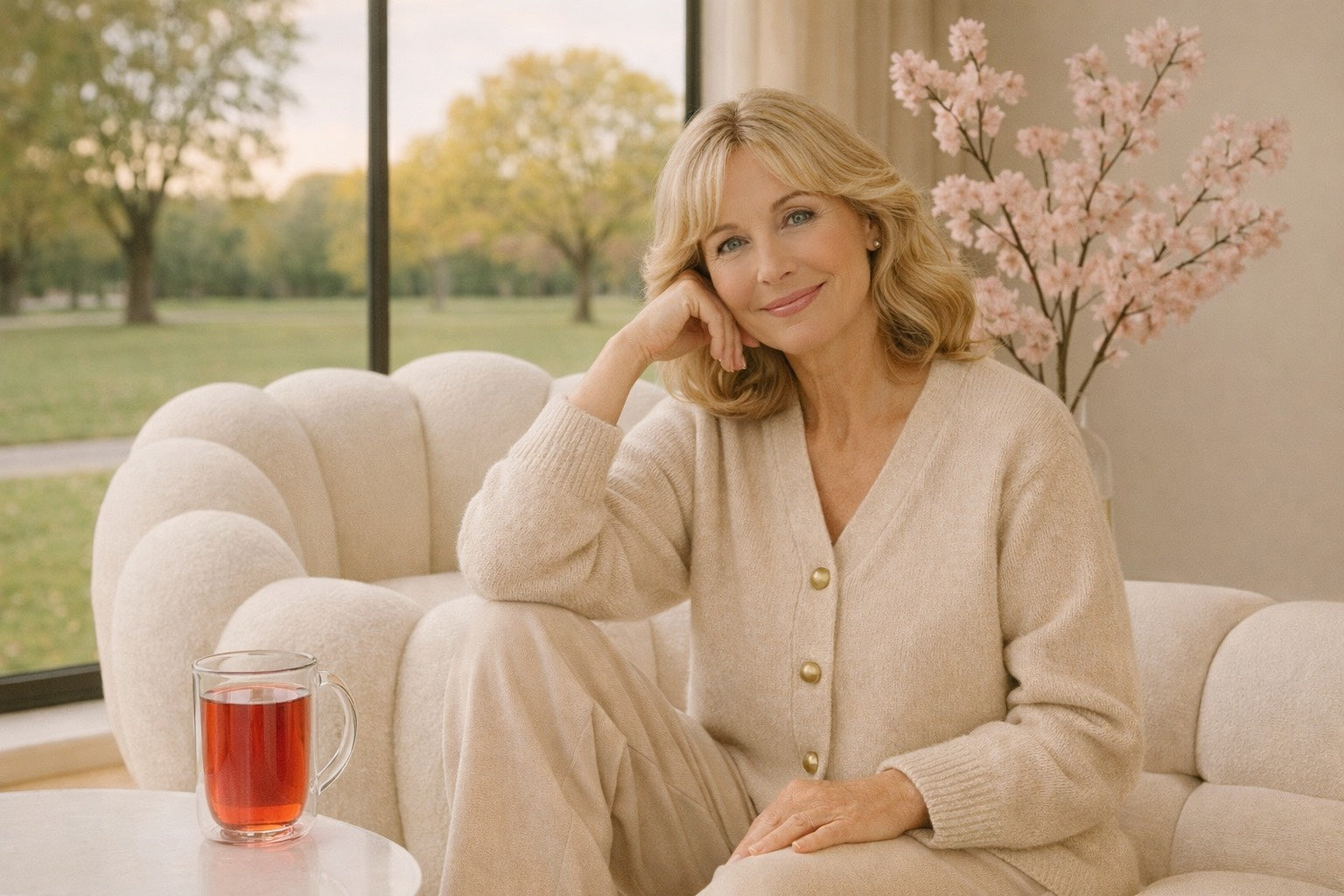 Infusion d’hibiscus, bien-être et circulation chez la femme mature.