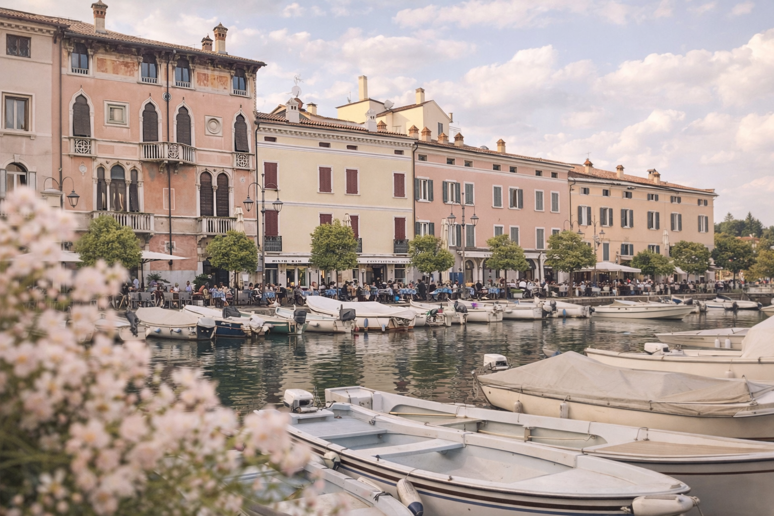 Village italien romantique au bord du lac dans l’esprit Dolce Vita


