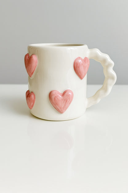 HEART LOVER - Mug cœurs rose poudré