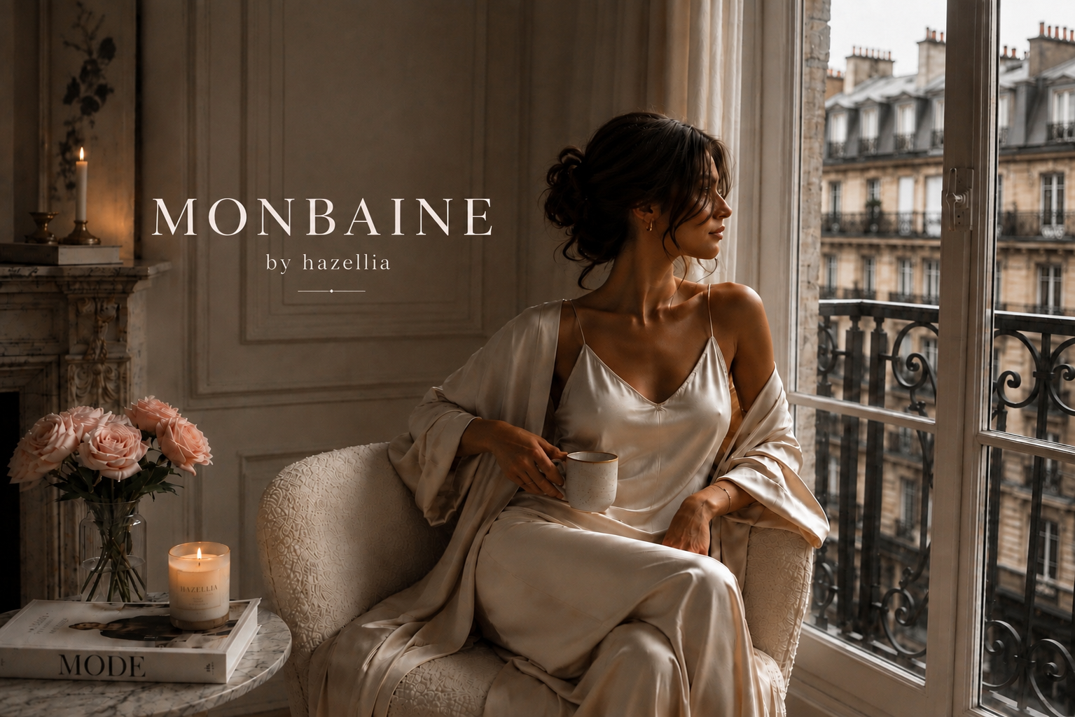 Collection Monbaine Hazellia, élégance parisienne dans un appartement haussmannien à Paris

