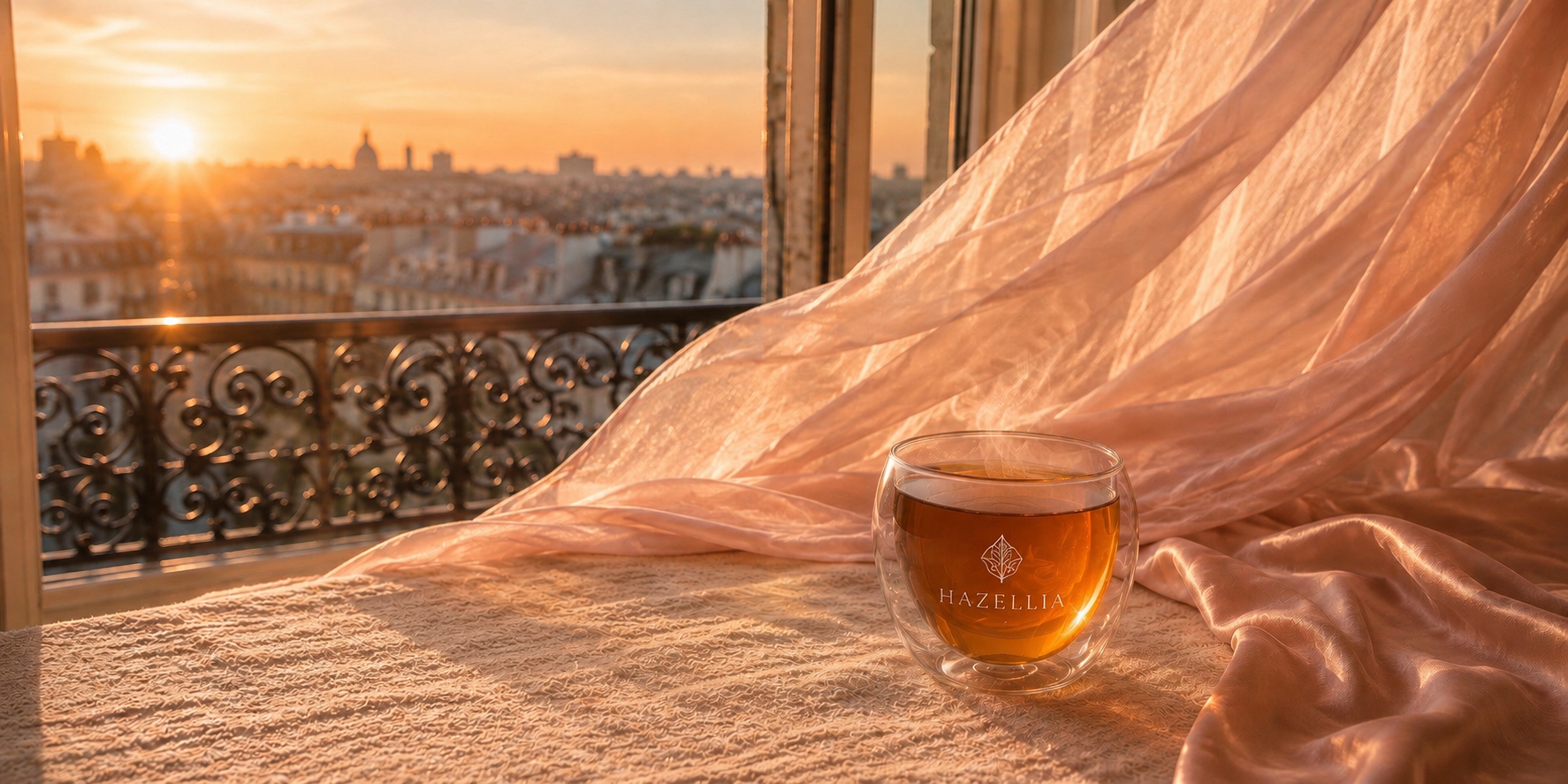 Univers HazBloom Hazellia, infusions féminines premium, rituel d’infusion et art de savourer au quotidien.

