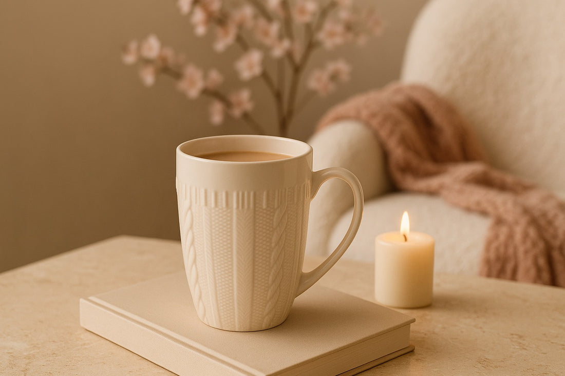 MUG TRICOT - Maille texturée blanc