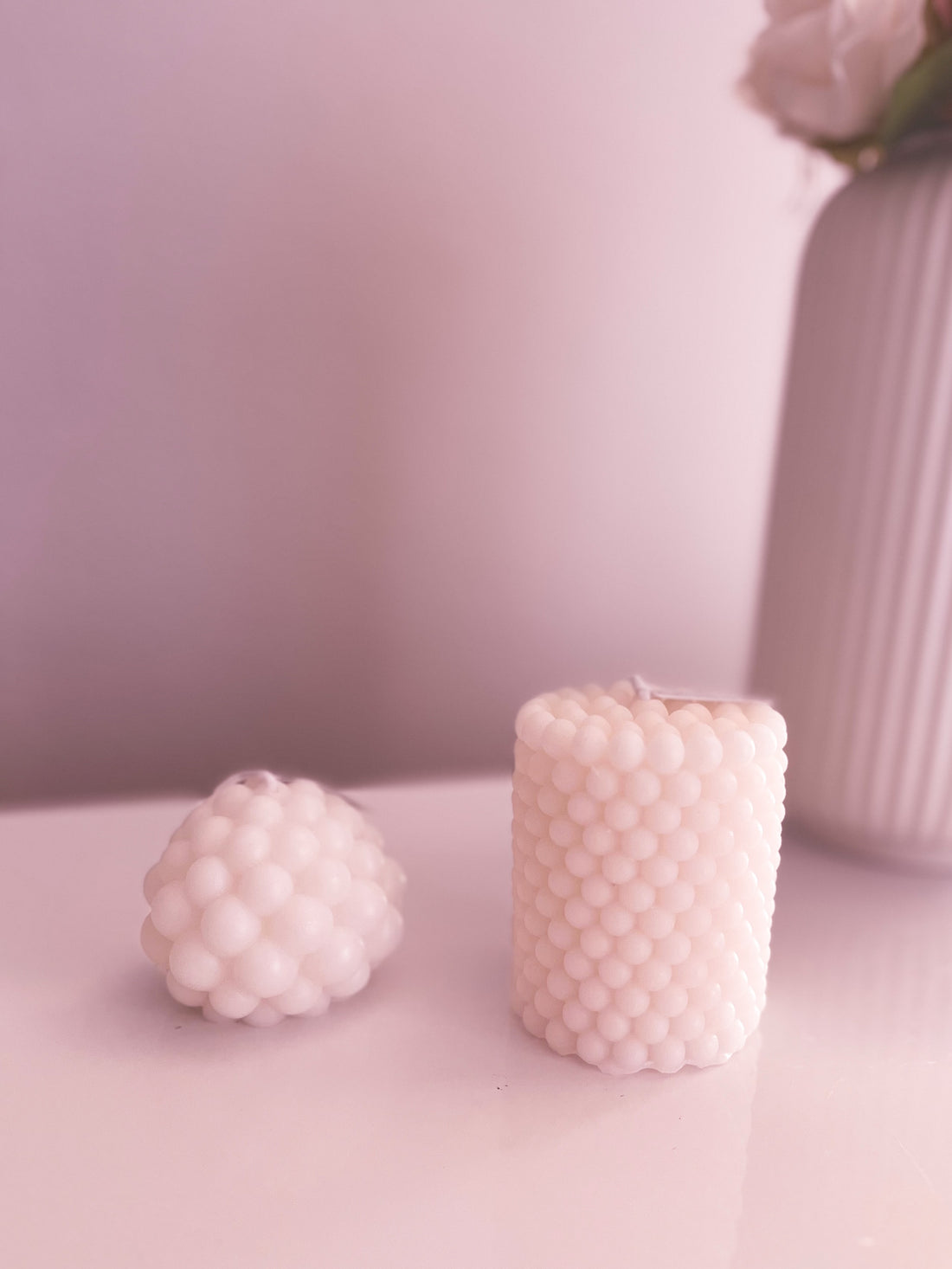 Bubble Duo - Bougies décoratives crème &amp; ivoire