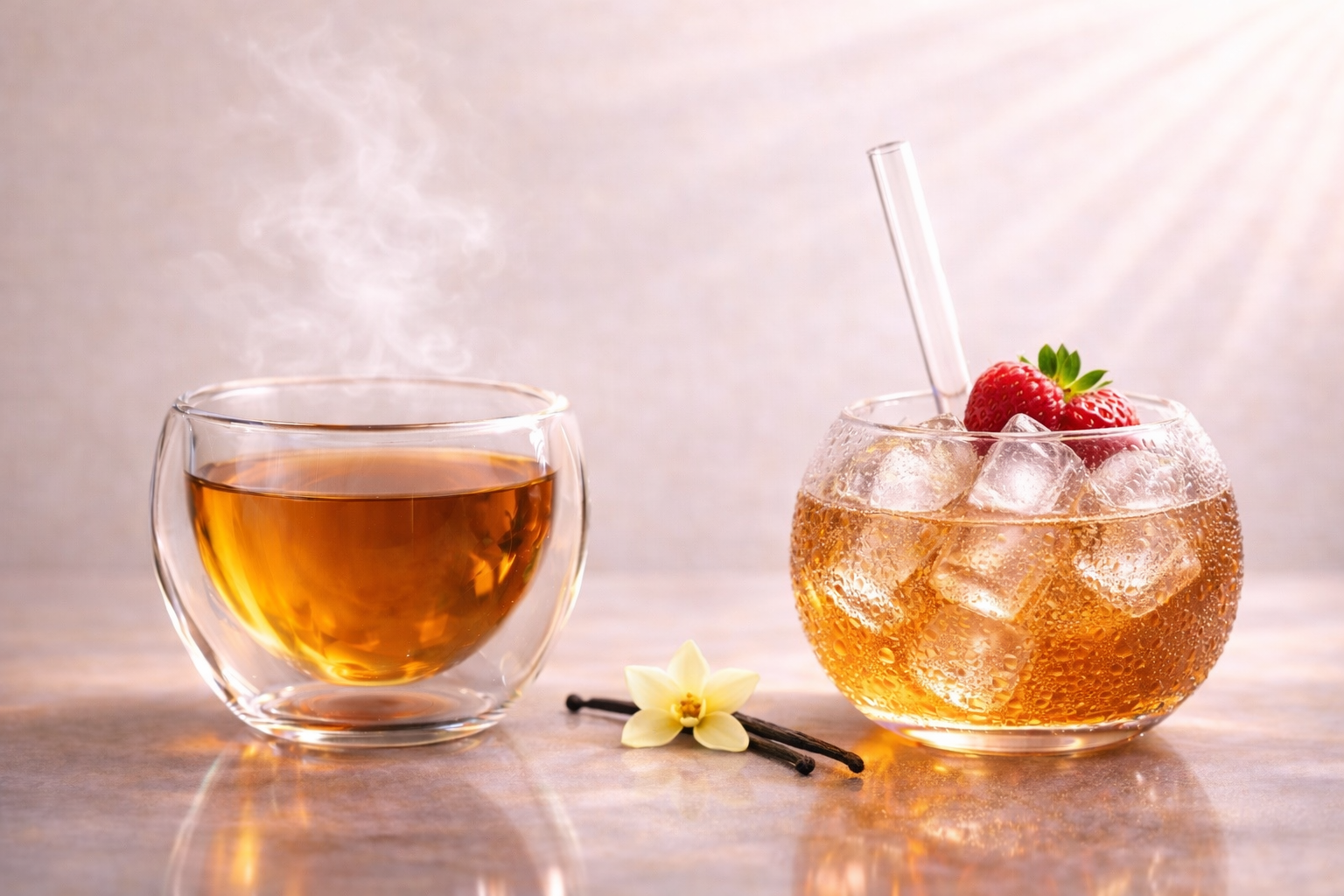 Infusion de la collection Bien-être Hazellia, dégustée chaude ou glacée dans une ambiance douce et apaisante.

