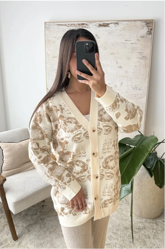 Ensemble cardigan tricot Floral