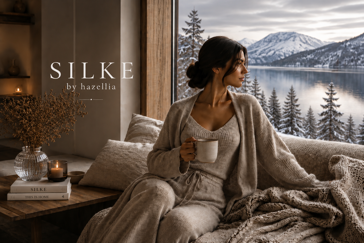 Silke by Hazellia – collection maille féminine beige inspirée du style scandinave, ambiance chaleureuse et luxe minimalis

