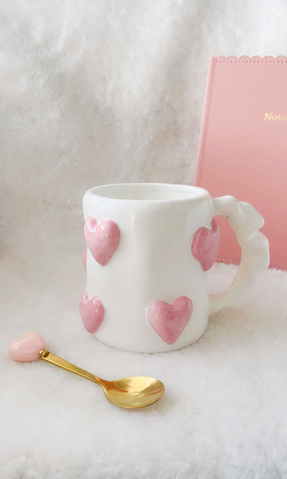 HEART LOVER - Mug cœurs rose poudré