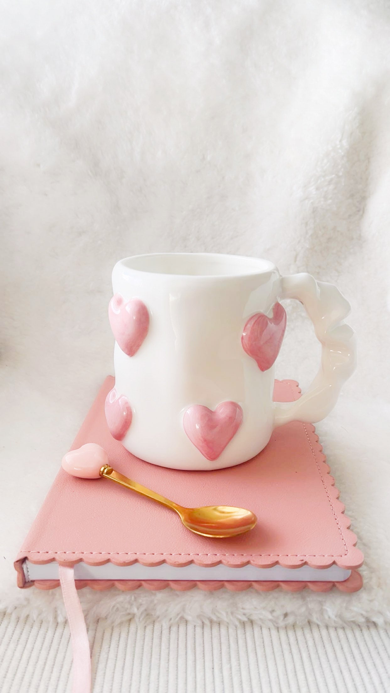 HEART LOVER - Mug cœurs rose poudré