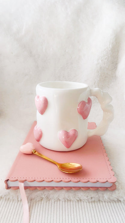 HEART LOVER - Mug cœurs rose poudré