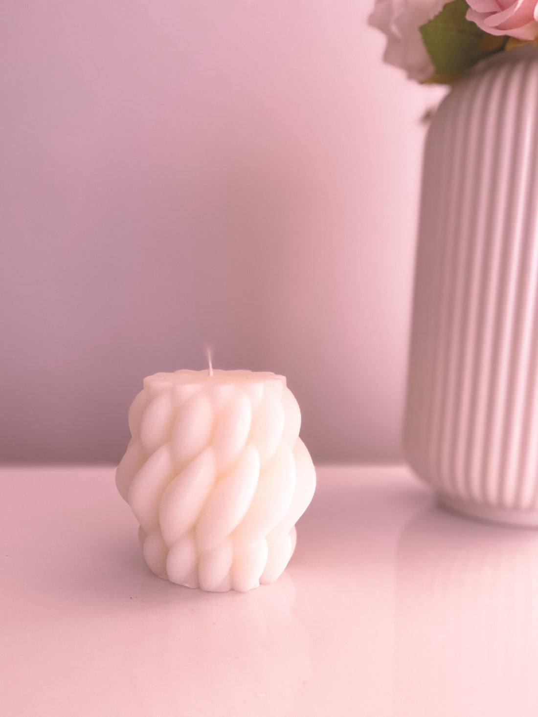 Tress - Bougie sculptée crème