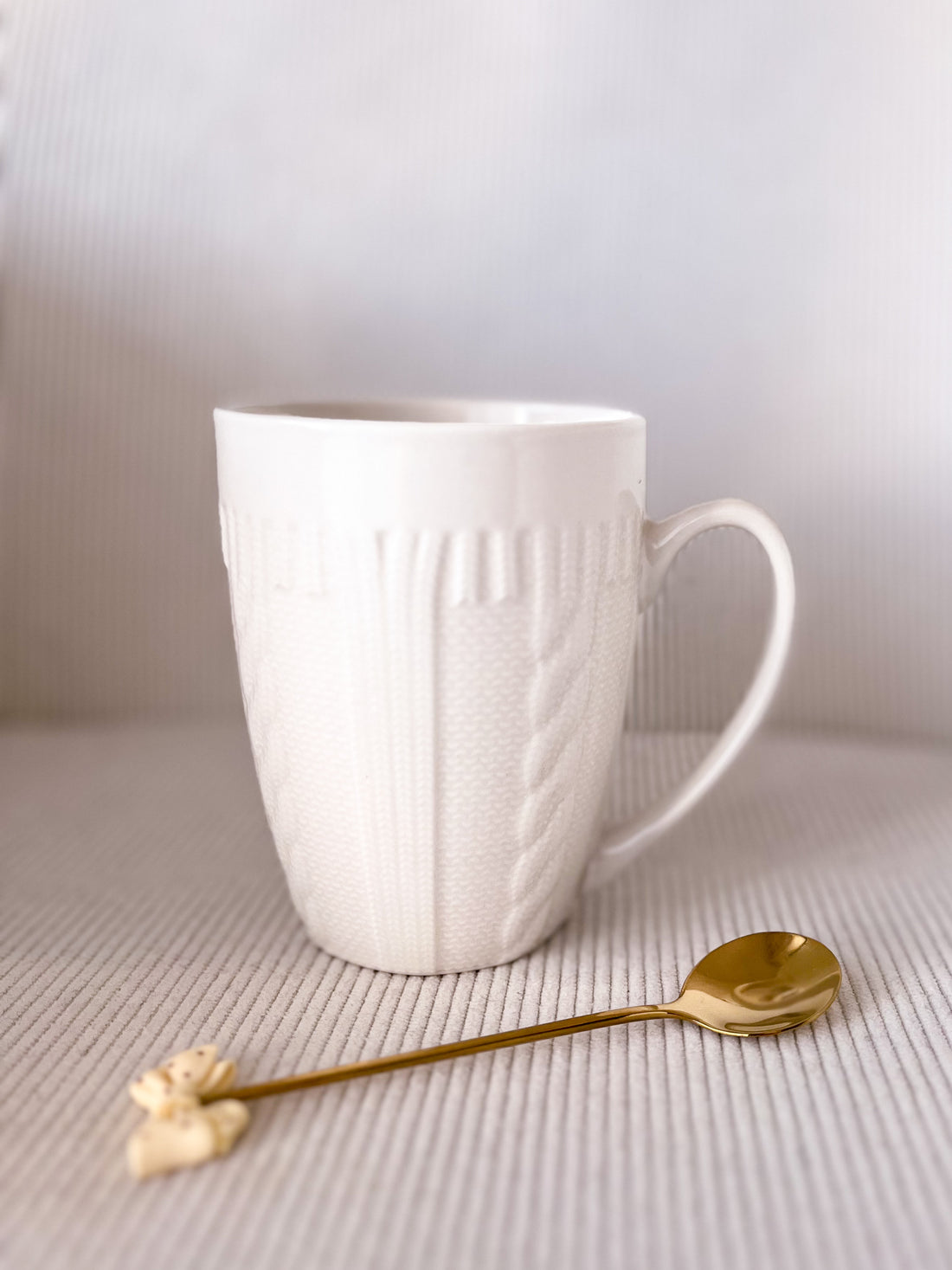 MUG TRICOT - Maille texturée blanc