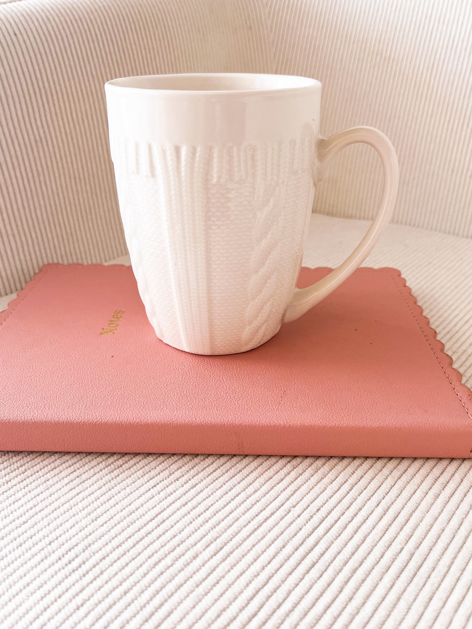 MUG TRICOT - Maille texturée blanc